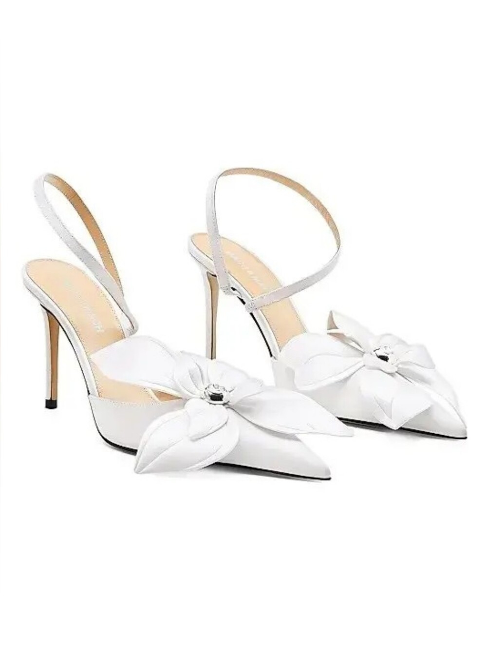 Mach & Mach Orchid 95MM Satin Pointed Toe Pumps Size 9